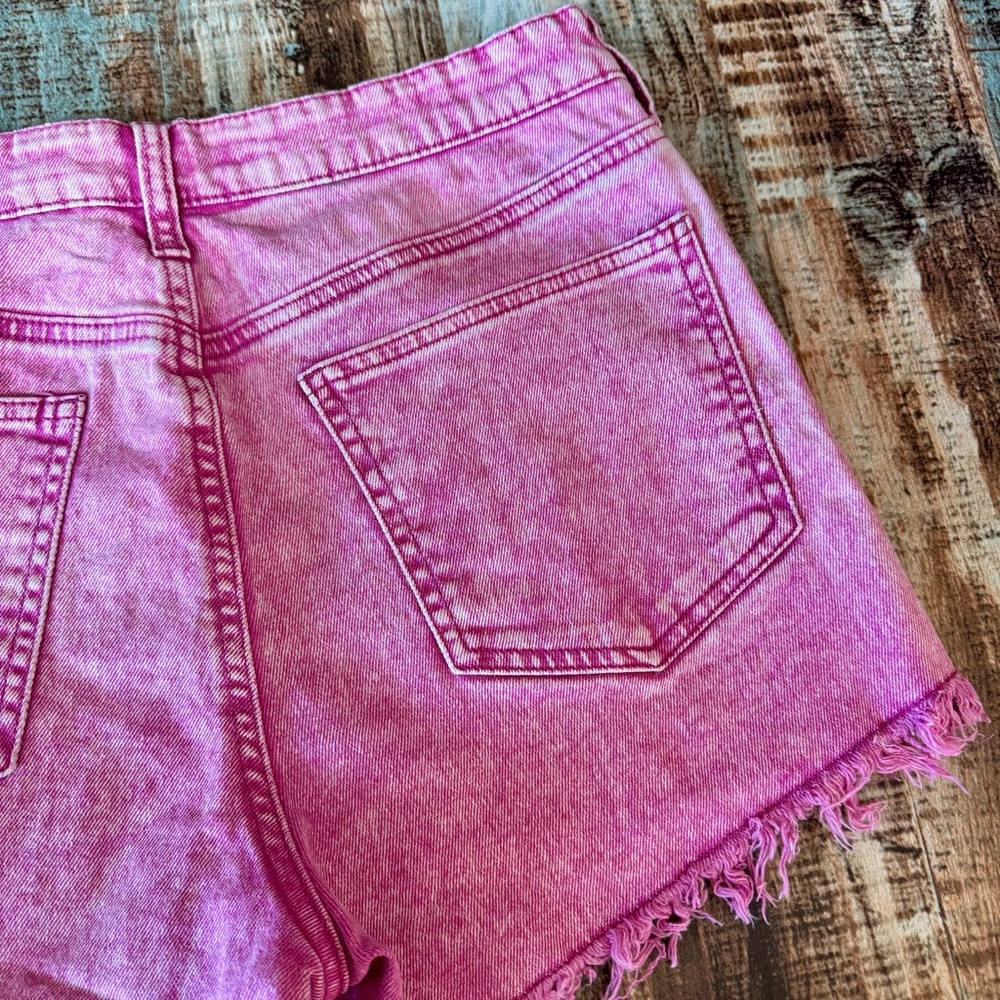 Women’s “Celebrity Pink” High-waisted Jean Shorts | #B8 - Picture 7 of 12